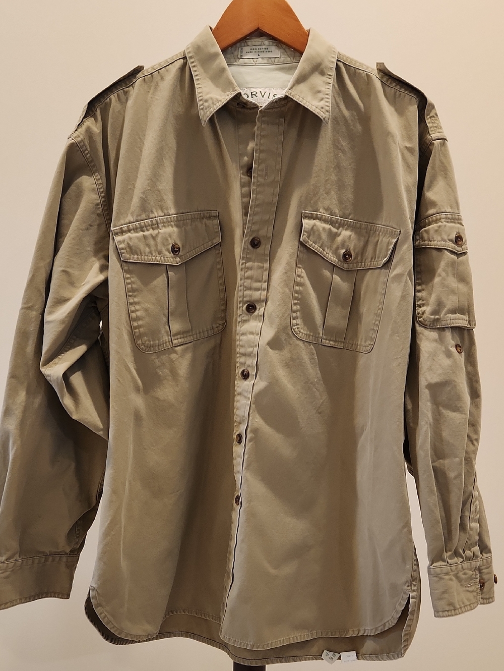 Orvis Men's Khaki Military Field Shirt Jacket